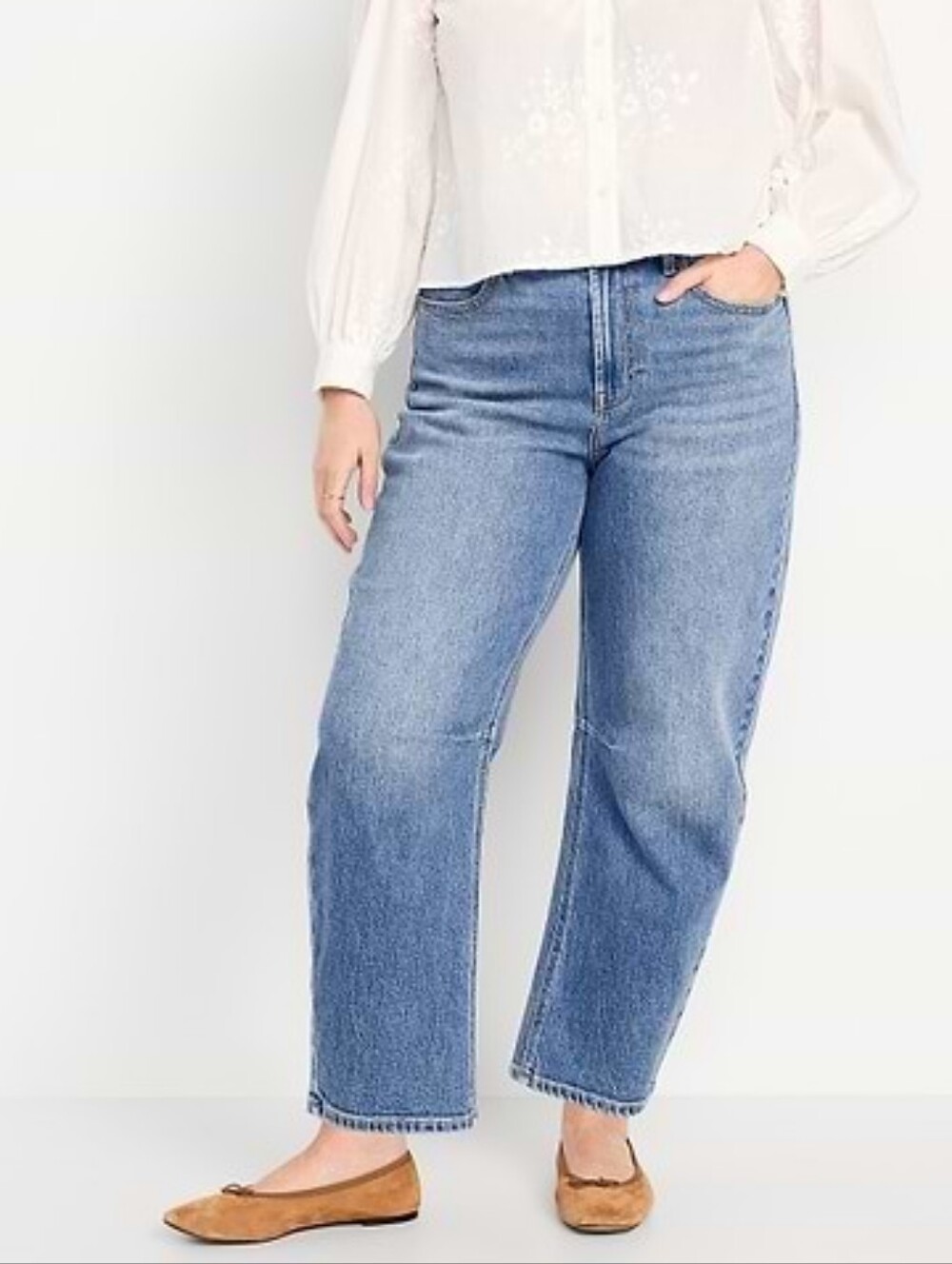 Old Navy Classic Blue High Rise Wow Barrel Leg Jeans Size 14